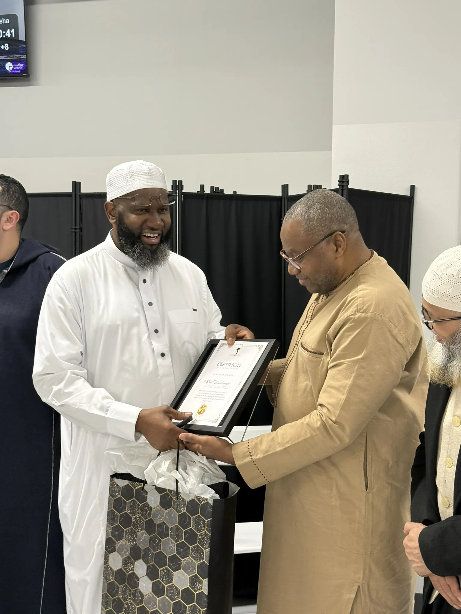 A certificate passed between two members.
